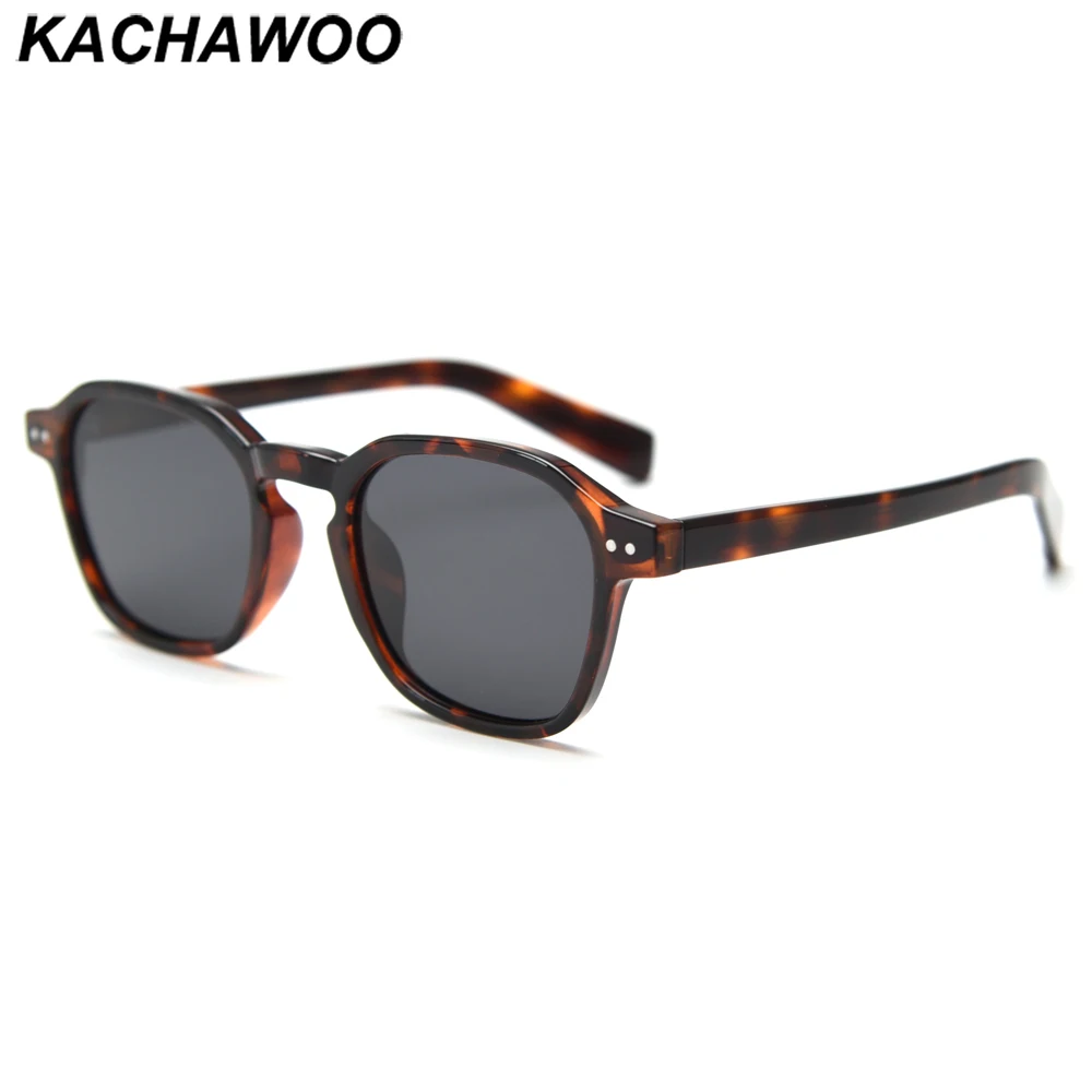 

Kachawoo polarized sunglasses square frame tr90 acetate retro sun glasses for women men trending Korean style leopard black grey