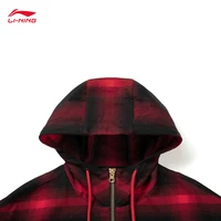 LI-NING RICH EVERYDAY série veste décontractée pour hommes manteau court à carreaux confortable à la mode AFDW137 4