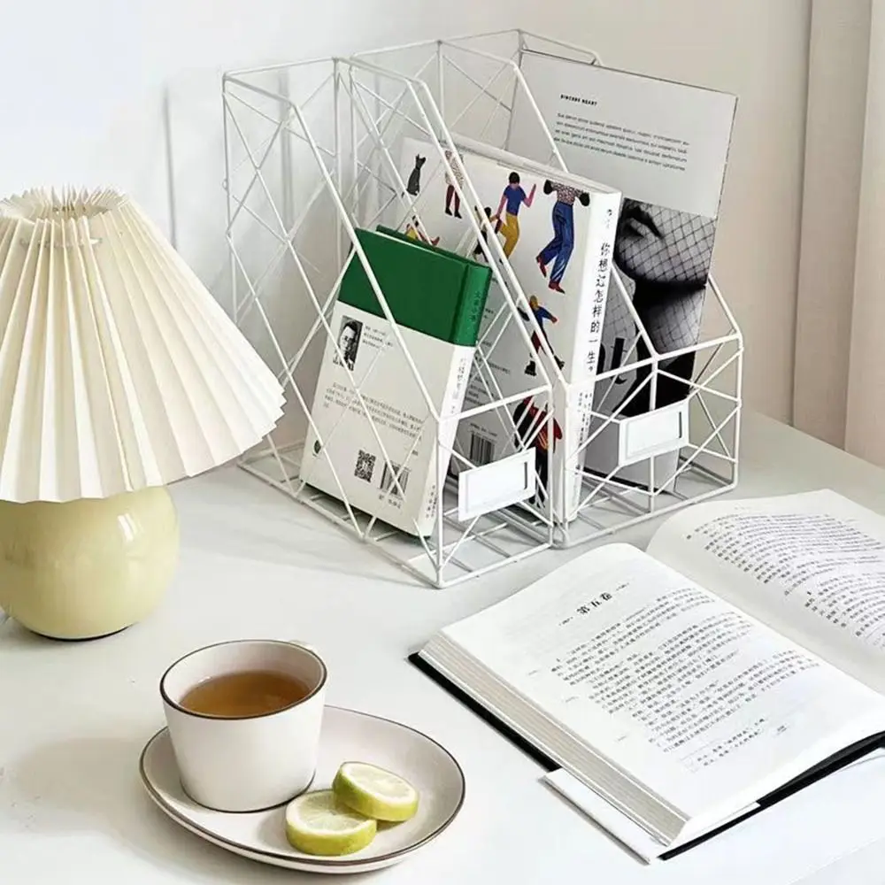 Mesh Metal Desktop File Shelf Vertical Wrought Iron File Holder High Appearance Level Multifunction Magazine Storage Rack,magazine holder,storage racks