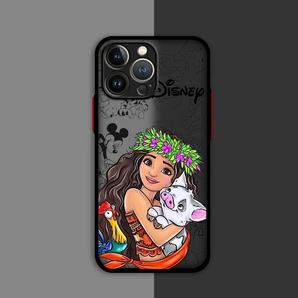 Case For Apple iPhone 11 13 15 14 Pro Max 12 Mini 7 8 Plus XR X XS XE 6 6S Skin Feel Scrub Phone Cover TPU Disney Princess Shell