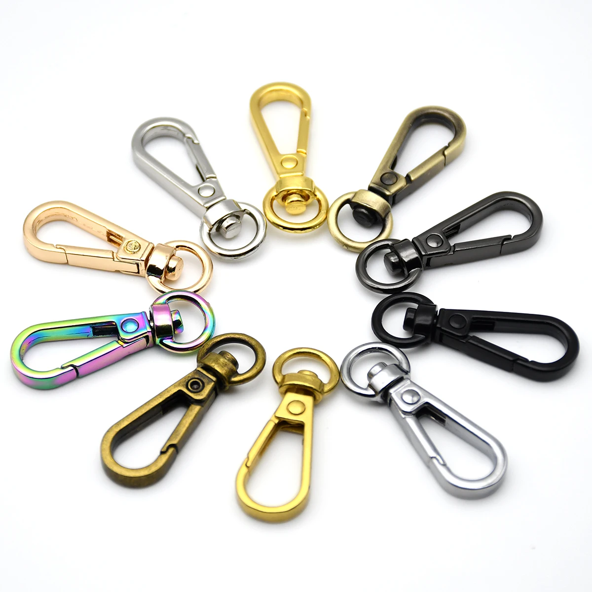 Metal Snap Hook 1piece Metal Swivel O-ring Eye Snap Hook Trigger Clasps Clips for Leather Craft Bag Strap Belt Webbing Keychain Small Size