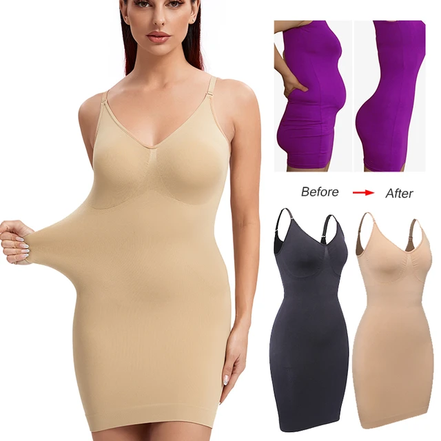 Full Slips Underdress Body Shaper Tummy Control Shapewear Waist Trainer  Bodysuit Butt lifter Seamless Slimming Underwear