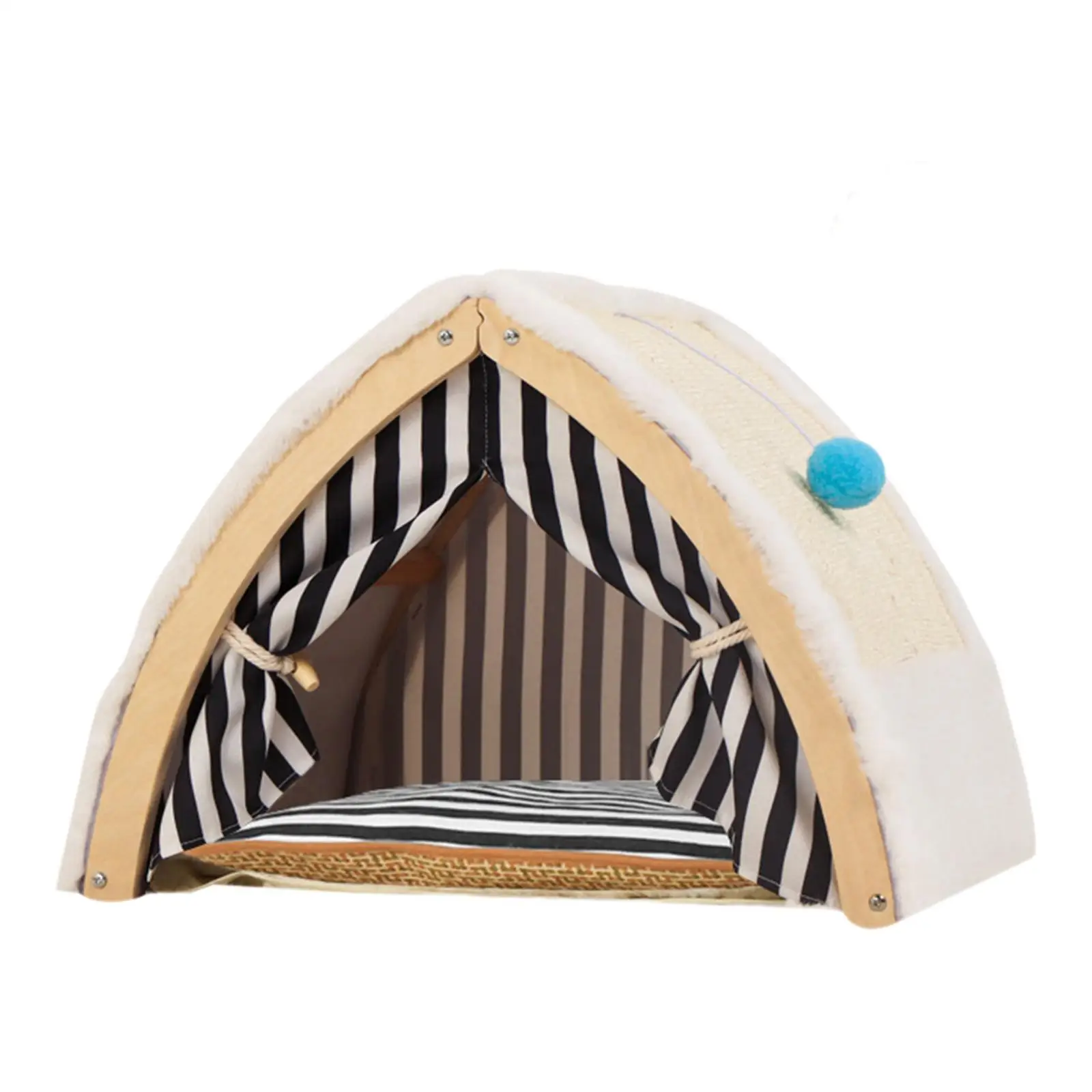 Cat Tent House Portable Breathable Shelter Hanging Ball Cat Tent Bed Pet Teepee Cat Scratcher for Indoor Outdoor Kitten Puppy