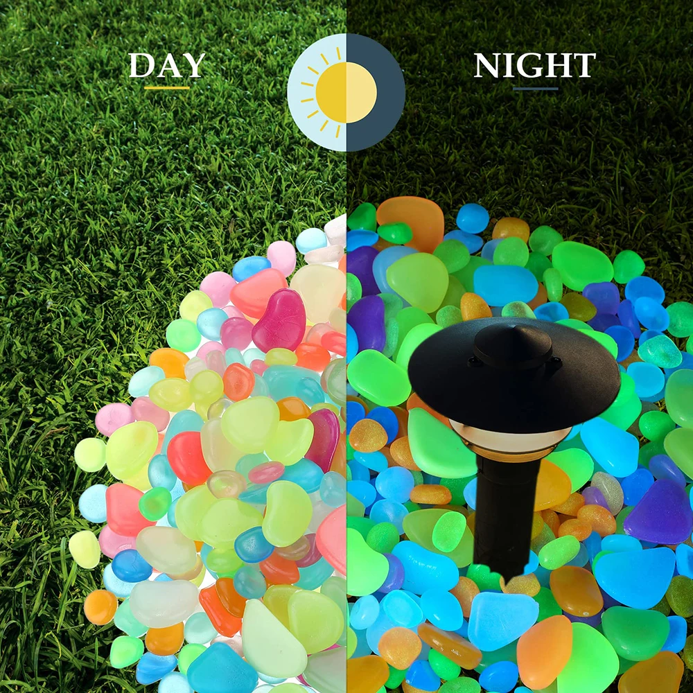 Luminous Stones Glow in The Dark Garden Pebbles Rocks For Home Outdoor Walkways Garden Path Patio Lawn Yard Fish Tank 200/50pcs