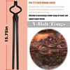 Blacksmithing Forge Tongs Kit 5PCS For Knife Making Tongs, - Flat & Square Jaw & Bolt & Blade & Wolf Jaw Tongs 2