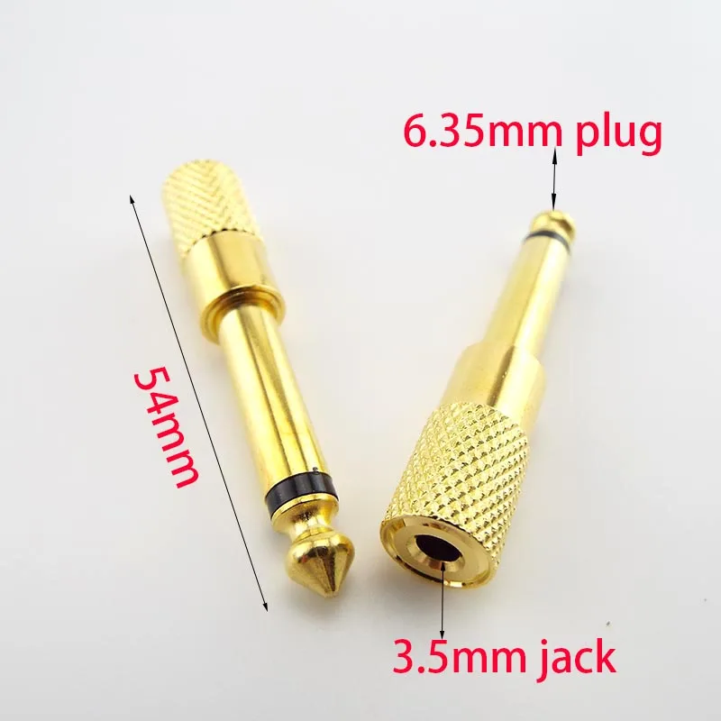 Gold-Plated Mono Audio Adapter Converter Cable, 6.5mm Female to 3.5mm Male and 3.5mm Female to 6.35mm Male