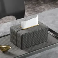 High-end Fashion Vine Woven Tissue Box For Office Car Living Room Napkin Facial Tissues Holder Dispenser Decorative Container 1