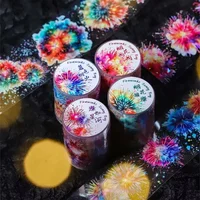 1Roll Fireworks Shell Light Handbook PET Tape Fireworks Sunny Day Blue Material Loop Stickers Adhesives Scrapbook 50mm*2m 2