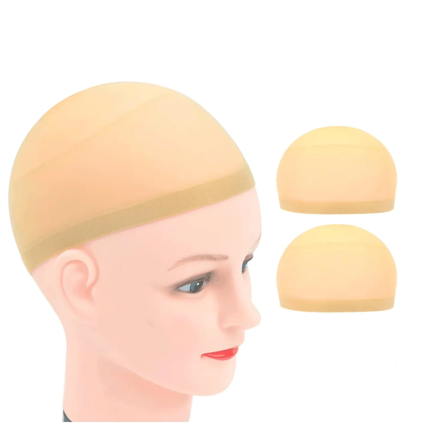 2 Pcs Stocking Wig Caps for Lace Front Wig Stretchy Hair Nets Thin and Breathable Mesh Nylon Cap