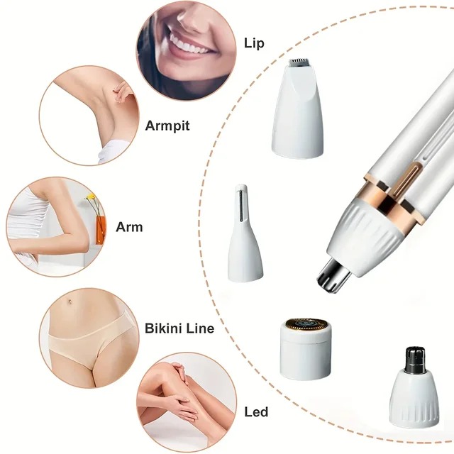 Professionale 4 In 1 Rasoio Elettrico Rasoio Della Signora Rasoio Corpo Depilazione Epilatore Indolore Cordless Trimmer Rasoio Portatile Delle Donne 4