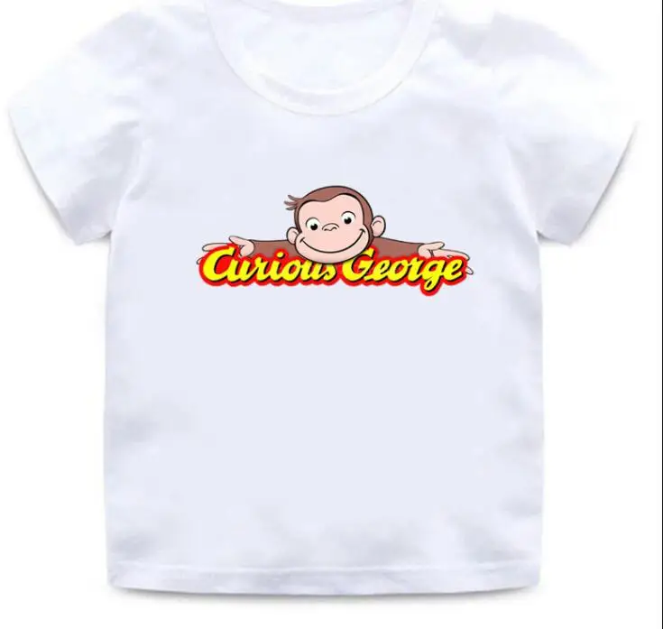 Kids T Shirts Summer Baby Boys Girls Curious George Cartoon Print Funny Monkey Tops Clothes