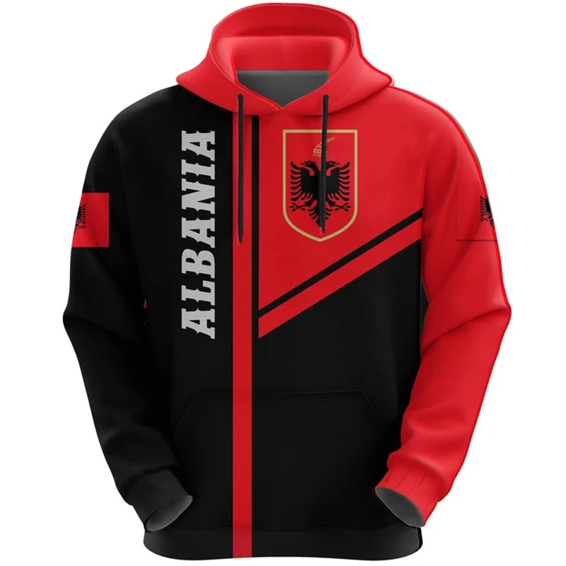 thumbnail image 1 of Sudadera con capucha con estampado 3D de la bandera de Albania para hombre, sudadera con capucha y chándal, ropa deportiva para hombre, 1 of 5