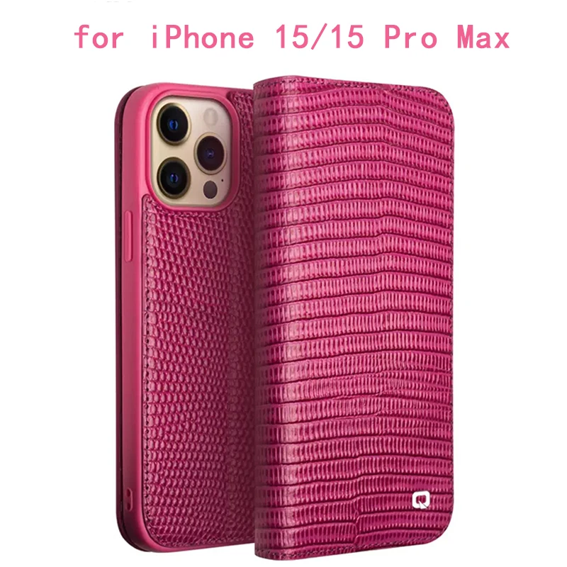 

Оригинальный чехол из натуральной кожи для iPhone 15 Pro Max, чехол, розовый крокодиловый Чехол для Телефона iPhone 14 Pro Max iphone13, чехол