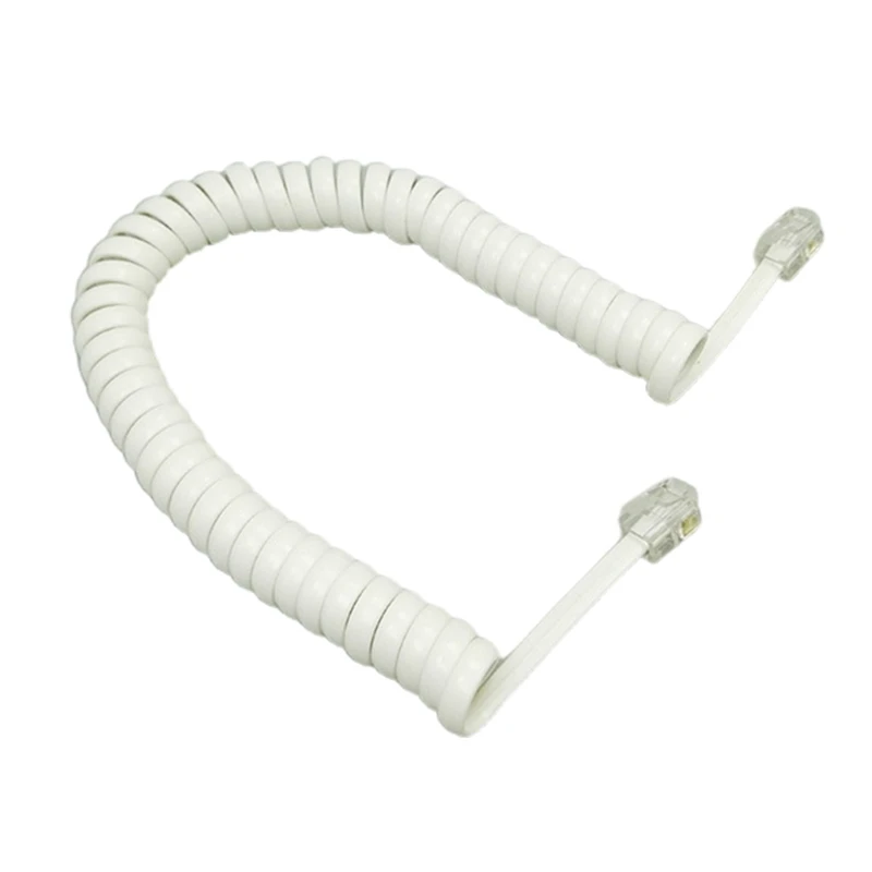 

J60A 6FT 4-core Coiled Wire Phone Handset Cable Telephone Connection Line RJ9 1.85m/72.8in Black/Red White