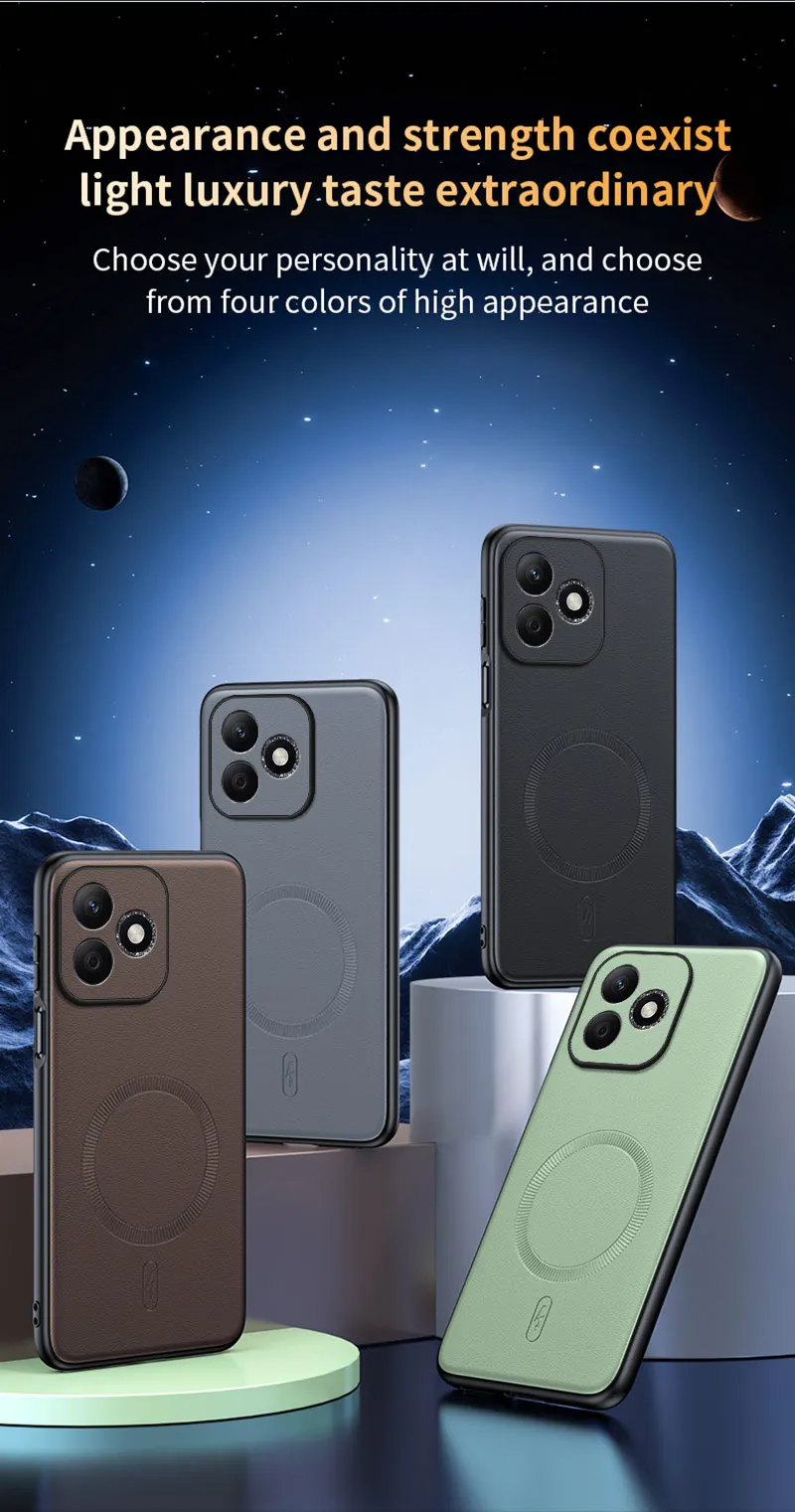 Für Honor 600 lite Hülle, magnetische Lederschutzhülle, Anti-Fingerabdruck, rutschfest, PC+TPU-Hülle für Honor 600 lite – Detail 7