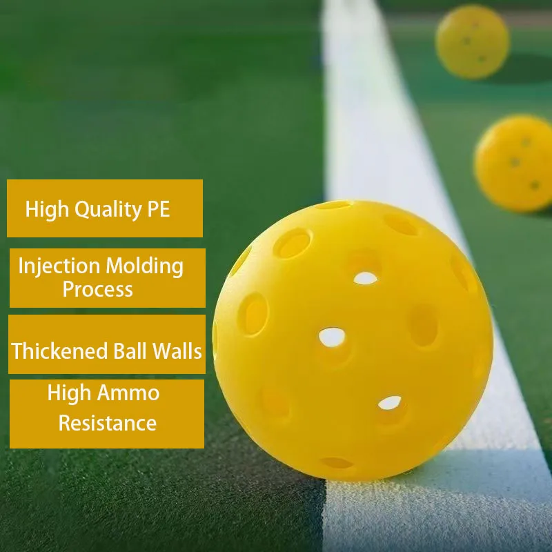 6Pcs Pickleball Balls Outdoor 74mm 40 Holes Pickleballs Competition Training High Elastic Reusable Pickle Ball Sports Supplies
