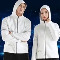 Karentea veste de course hommes à capuche sport Jogging vêtements de sport réfléchissants en plein air unisexe femmes salle de sport respirant manteau bleu violet marine 5