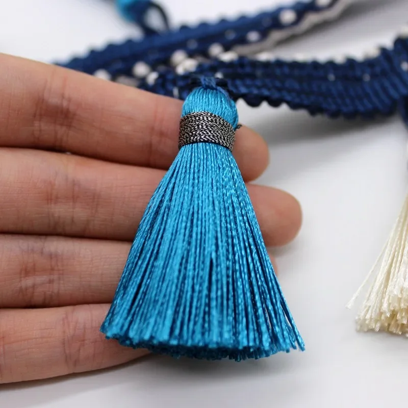 1meter Tassels Lace Colorful Sewing Fabric Webbing Tassle Cotton Fringes for DIY Clothes Curtain Tablecloth Home Decoration - 5