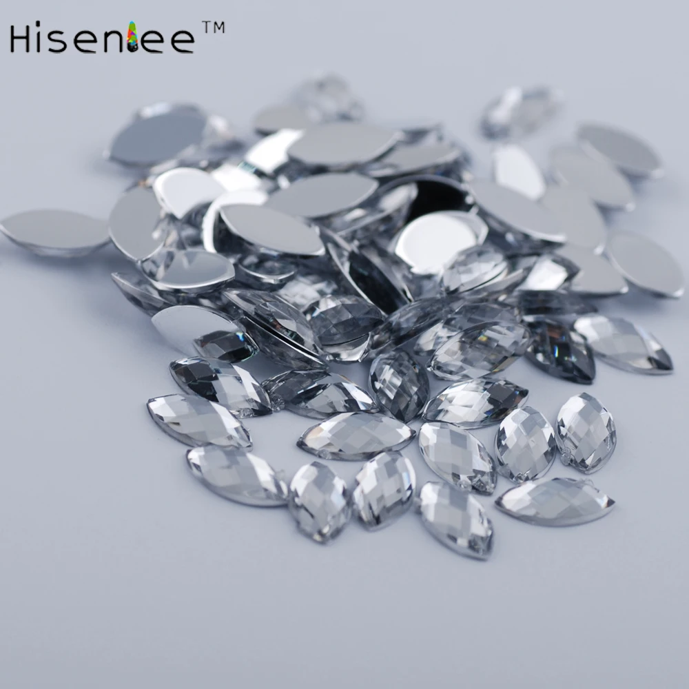 Hisenlee 4x8mm 100pc New Nail Glitter Colorful Horse Eyes Design Stone Crystal Nail Make Up Decoration Wheel Nail Art Slices DIY 5