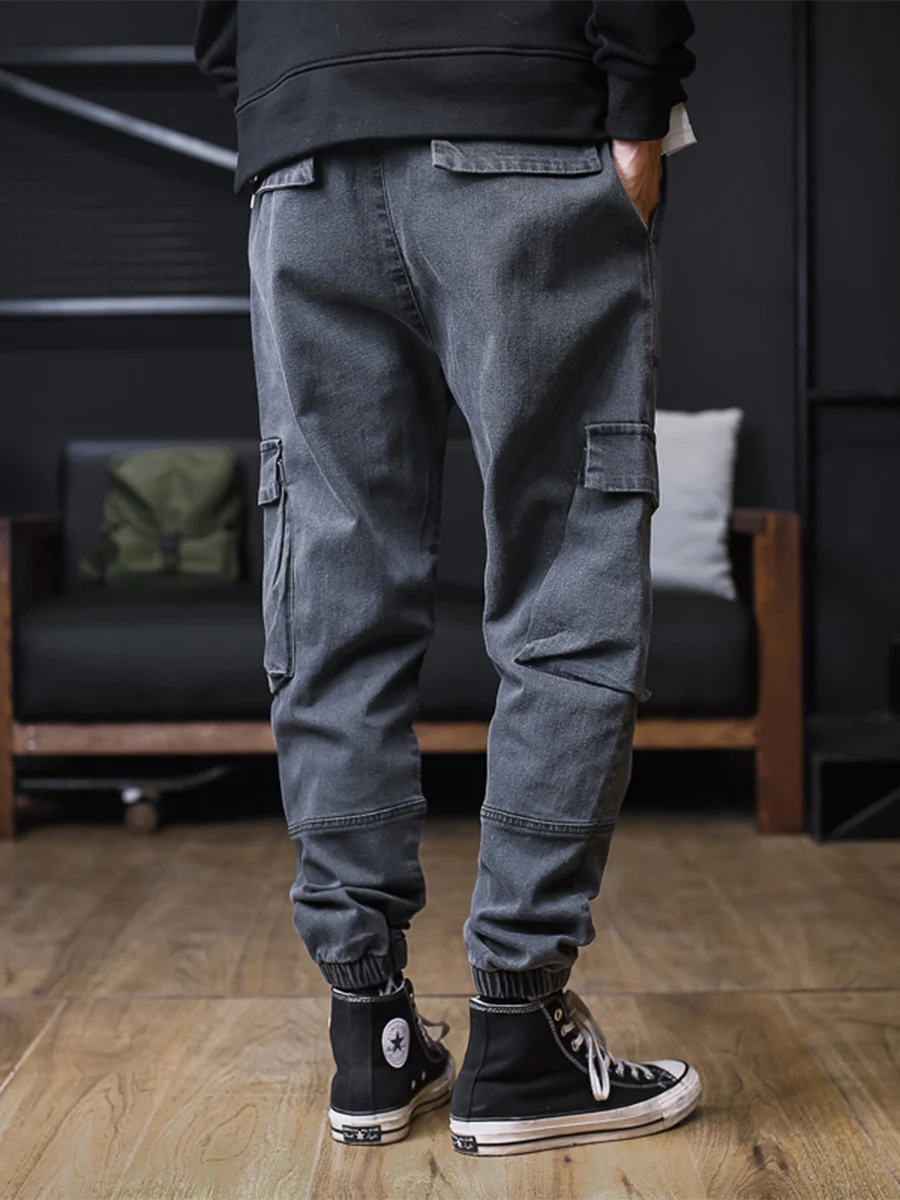 Men's Cargo Jeans Black Plus Size Harem Jean Trousers Men Streetwear Spring Summer Blue Casual Joggers Denim Pants  6XL 7XL 8XL
