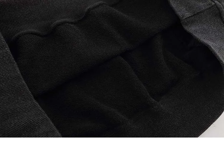 Oversize Plain Solid Black Hoodie Sweatshirt Sc5114709aeaf4115bde3642f433350dbI