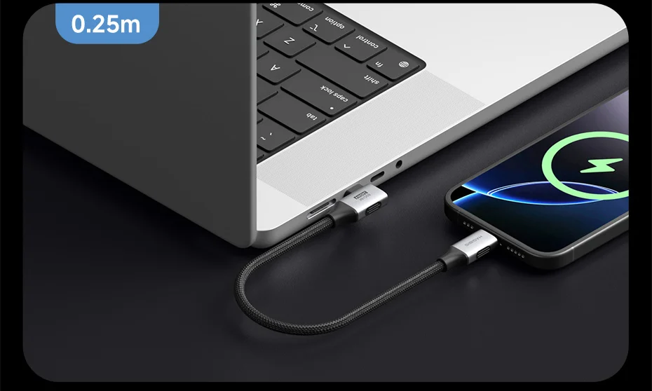 Hagibis USB4 USB-C Cable 80Gbps 240W Right Angle 8K