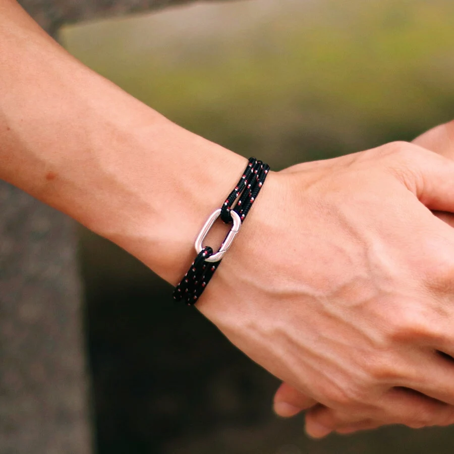 Handmade Adjustable Paracord Bracelet - Outdoor Survival Rope Bracelet