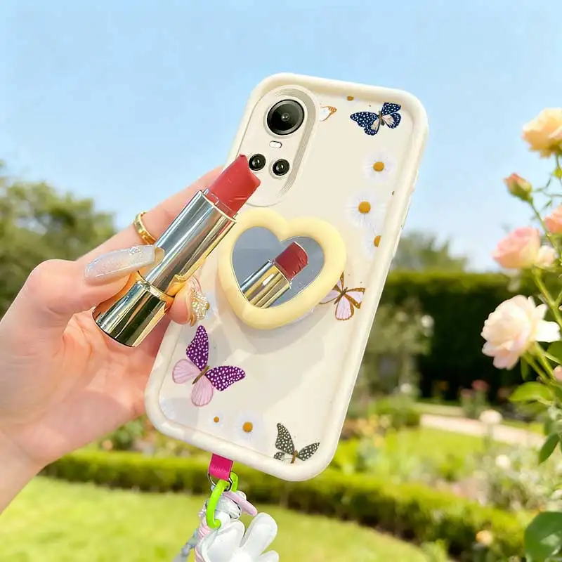 3-Piece Colored Butterfly Phone Accessory Set: Case, Lanyard & Craft Embellishments