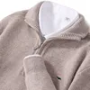 Cashmere Sweater Thicked Fit Men's Half Height Zipper Stand Neck Pullover Knitted Coat Winter Wool Sweater Plus Size 4XL 1