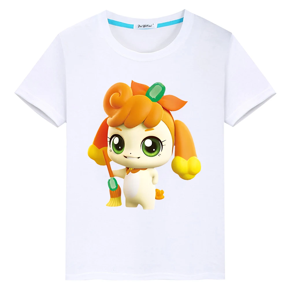 

티니핑 Summer Cute T-shirt 100% Cotton Short boy clothes y2k one piece anime Tees Casual Tini ping Print Tops kids clothes girls