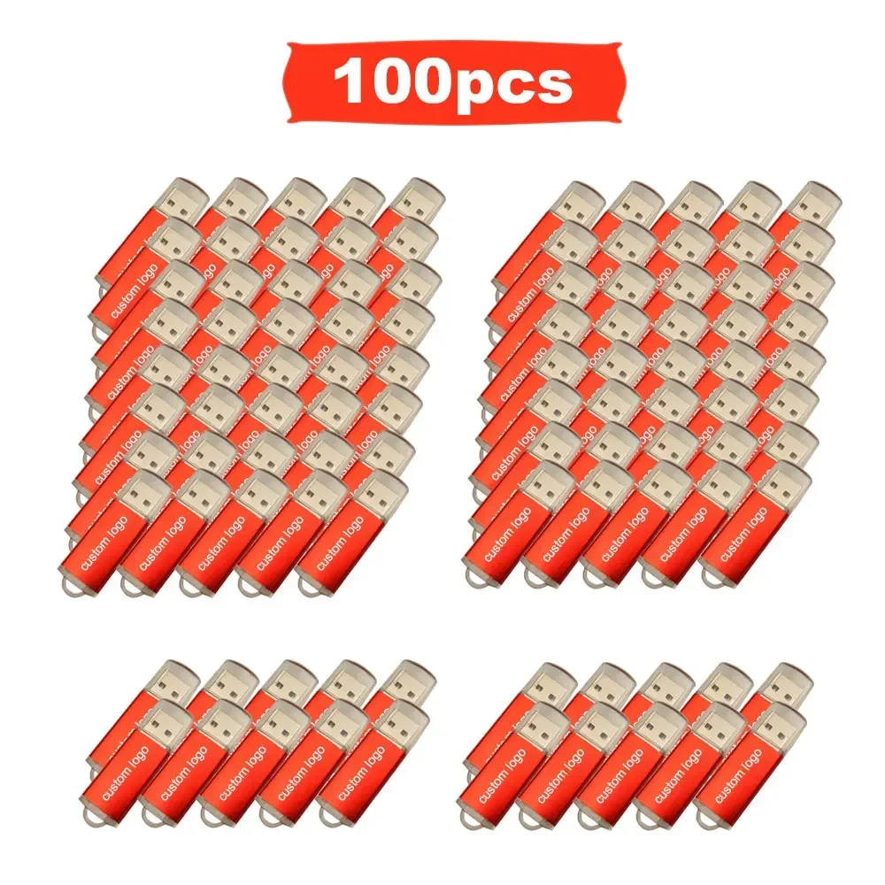 100 개/몫 도매 가격 금속 usb 2.0 플래시 드라이브 4GB 8GB 16GB usb pendrive 32GB 64GB usb 메모리 스틱 사용자 정의 로고 선물