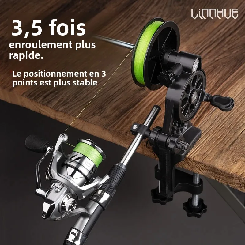 Bobineur de ligne de pêche léger LINNHUE antirouille robuste pour moulinet spinning et baitcasting
