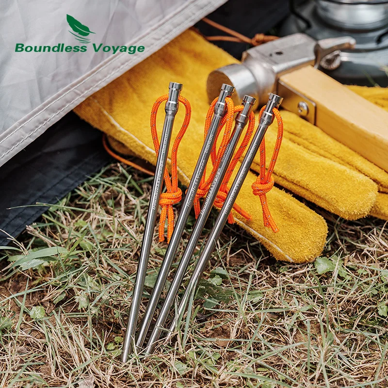 Boundless Voyage Titanium Pegs Heavy Duty Outdoor Camping Tent Accessories Tent Stakes Nail Ti4005P