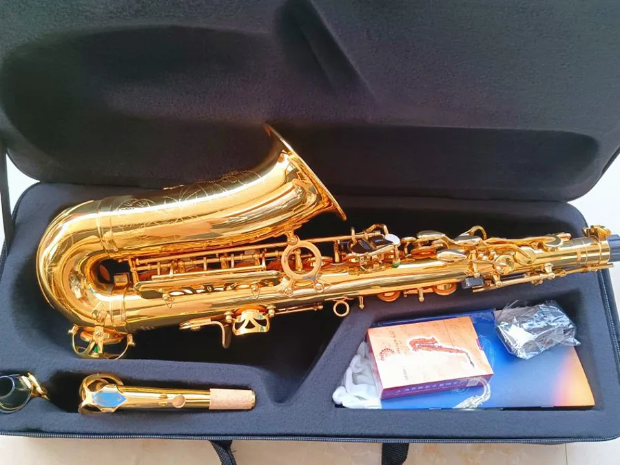 Profession Alto Eb Saxophone 802 Brass Gold E Flat Sax Performance Musical Instrument With Case Accessories