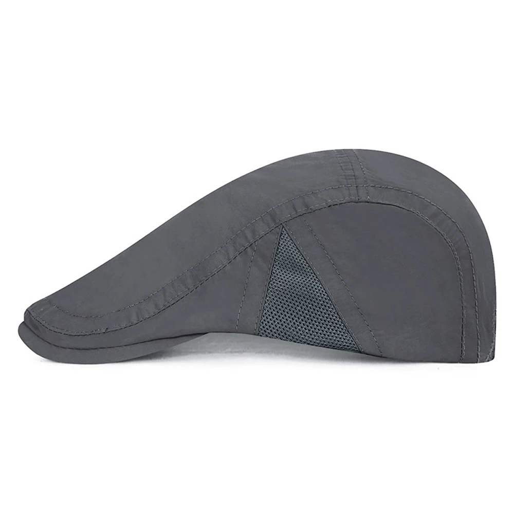 Summer Quick-Drying Thin Beret Men Women Sun Shade Newsboy Cap Breathable Mesh Peak Caps Adjustable Sun Shade Beret Hats