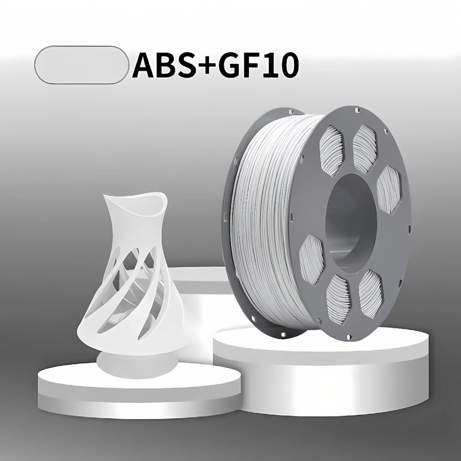 1.75mm ABS GF10 3D 프린터 필라멘트 유리 섬유 강화 고강도 내열성 저취 1KG 스풀