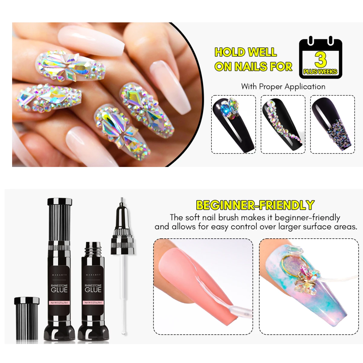 Nail glue Makartt Nail Rhinestone Glue Gel for charms