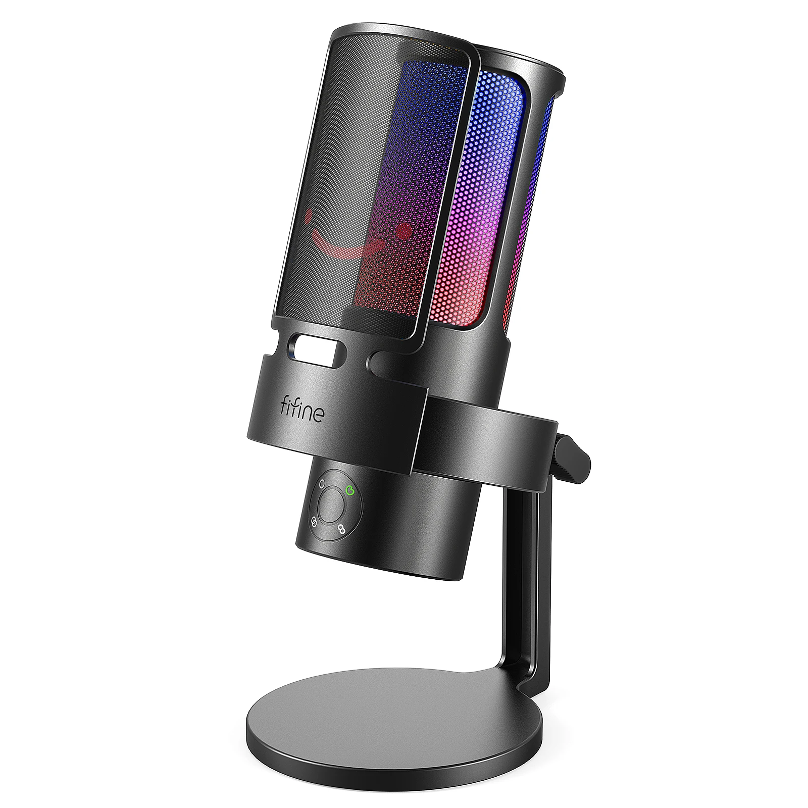 

FIFINE игровой USB микрофон с RGB Vol управлением, конденсаторный микрофон с 4 полярными узорами для записи подкалывания-Ampligame A8PLUS