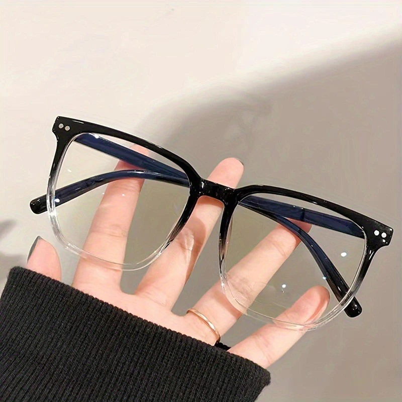 Universal Square-Framed Fashion Glasses - Clear Black Frame