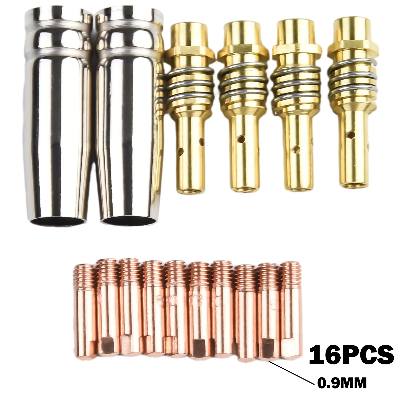 Mig Contact Tip Consumables 16PC MIG Welding MB15 15AK Contact Tip 0.8/1.0/1.2mm Conductive Tips Protective Nozzles Tip Holder mig contact tip consumables 16pc mig welding mb15 15ak contact tip 0 8 1 0 1 2mm conductive tips protective nozzles tip holder