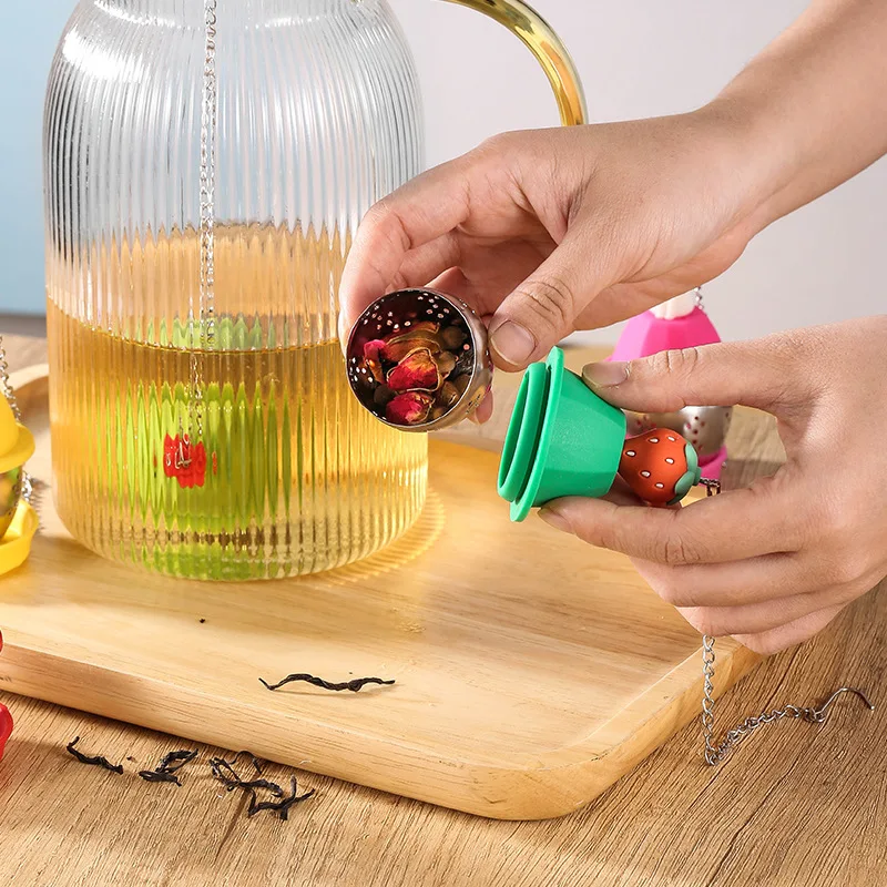 Cartoon Animal Silicone Tea Ball Infuser Stainless Steel Coffee Tea Cha Strainer Creative Kitchen Herbal Spice Filter Diffuser