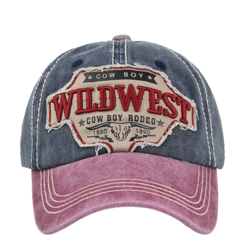 Amazon Vintage WILDWEST Embroidered baseball Cap Western embroidered cap washed to make old visor 4