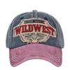 Amazon Vintage WILDWEST Embroidered baseball Cap Western embroidered cap washed to make old visor 4
