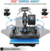 AKEYDIY 5 in 1 Heat Press Machine for t Shirts Professional Swing Away Heat Press Digital Combo 12" x 15" 360-degree Rotation 4