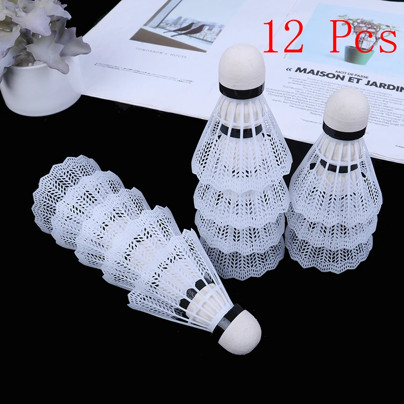 12Pcs Plastic Badminton Shuttlecock For Practice Kids Entertainment
