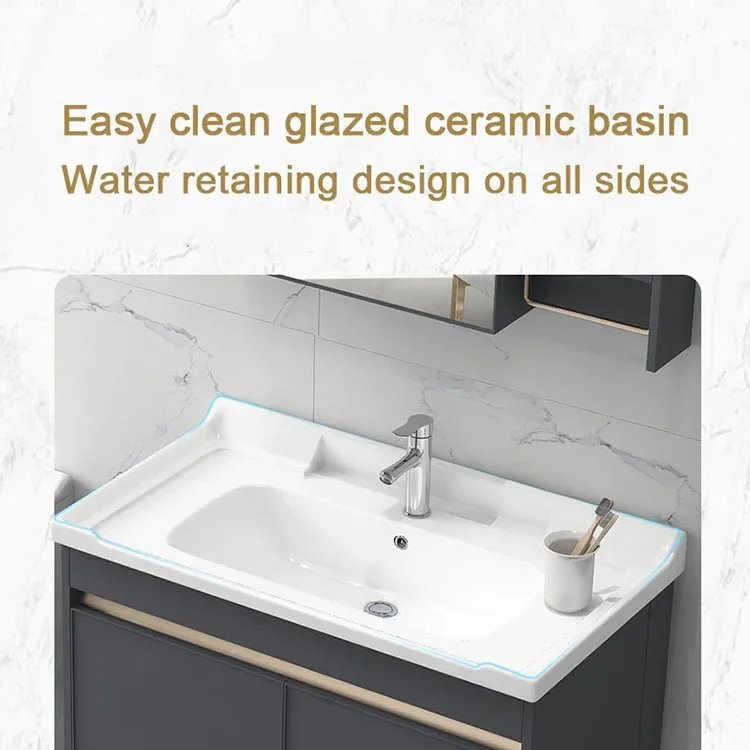Bathroom Cabinet Wall Mounted Vanity, Modern and Simple Ceramic Washbasin Suitable for Bathrooms