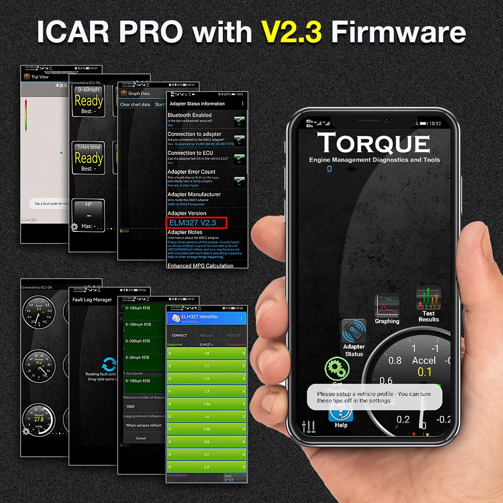 Vgate Pro Icar2 Obd2 Bluetooth 3.0/4.0 P/ Ios, Android E Pc