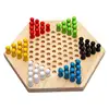 Chinese Checkers Set Wooden Educational Board Kids Classic Checkers Set Strategy Board Set Kid Family Toy Chess board game Gift 1