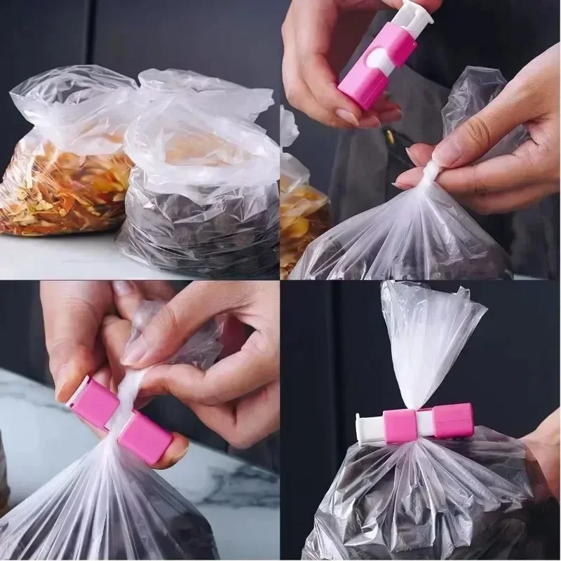 12 PCS Bread Bag Clips Squeeze Reusable Fresh Food Seal Plastic Clip Snack Bag Seal Spring Clip Home Kitchen Storage