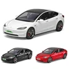 1:32 2024 Model 3 Alloy Car Model Diecast Metal Vehicles Car Model High Simulation Sound and Light Collection Childrens Toy Gift 1